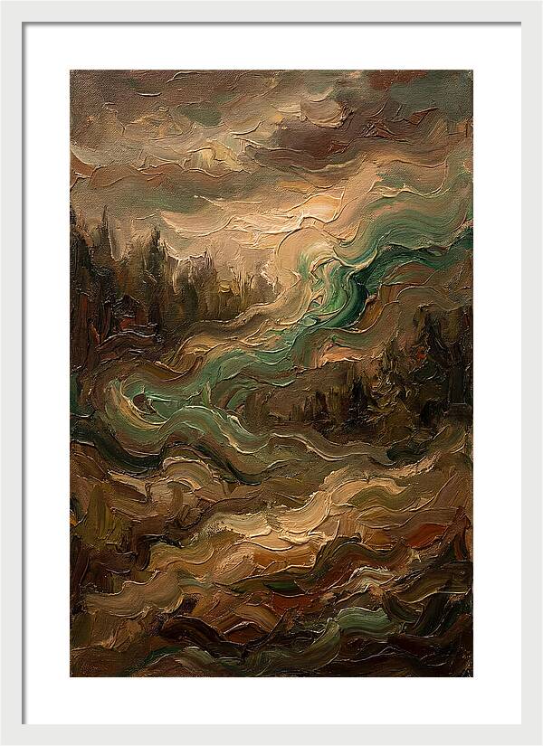Northern Lights In Emerald Waves