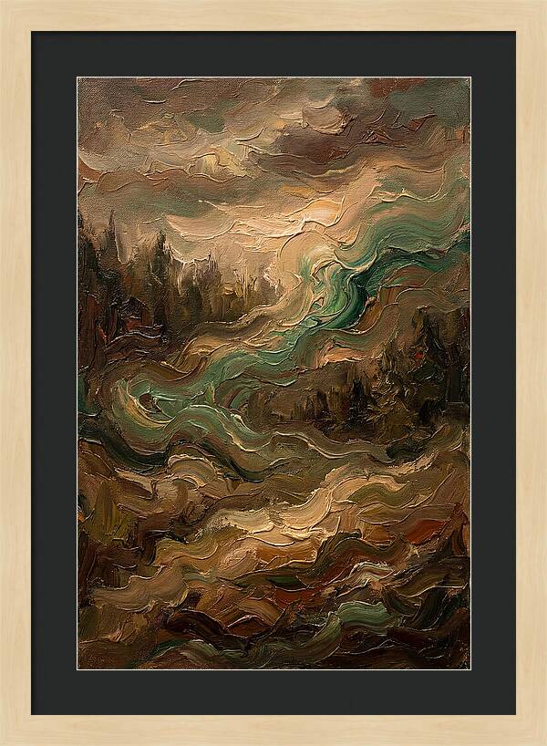 Northern Lights In Emerald Waves