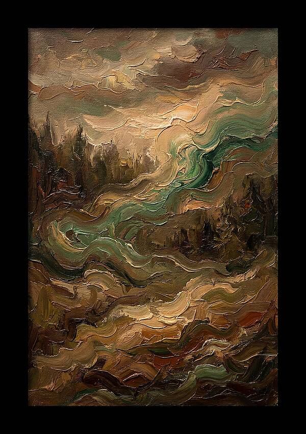 Northern Lights In Emerald Waves