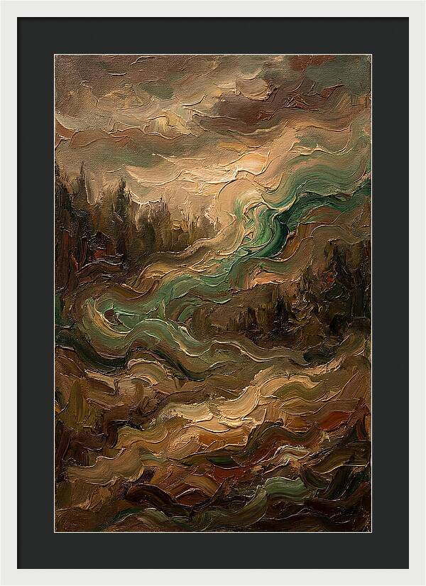 Northern Lights In Emerald Waves