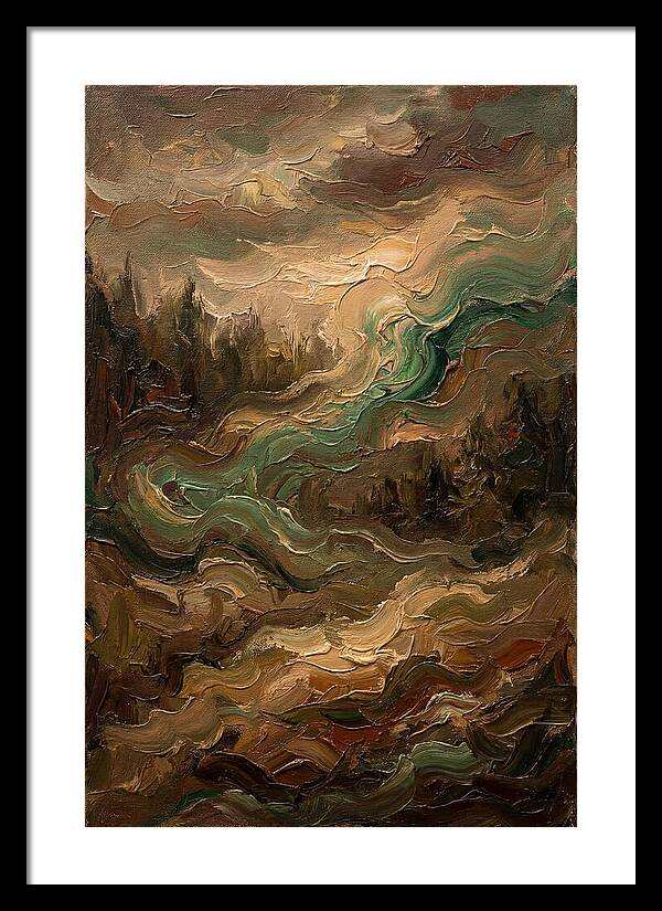 Northern Lights In Emerald Waves