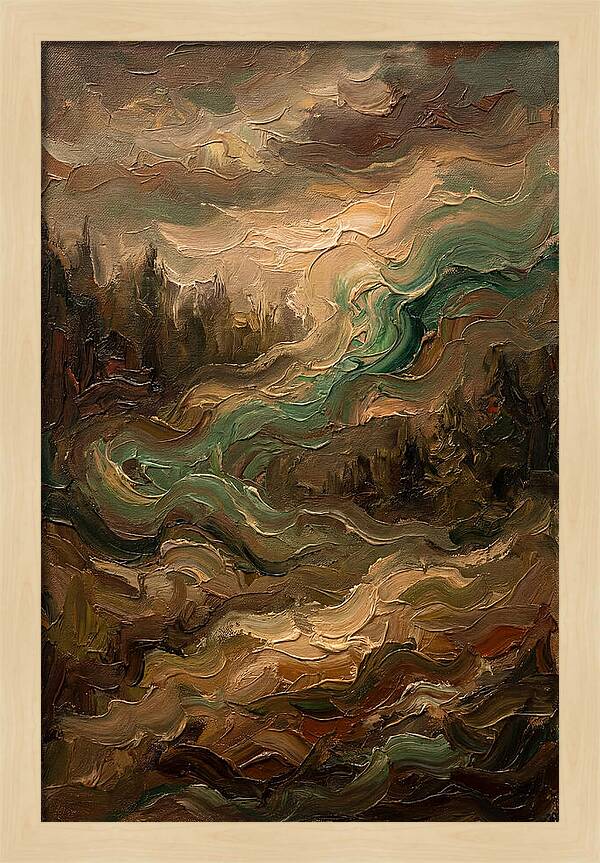 Northern Lights In Emerald Waves