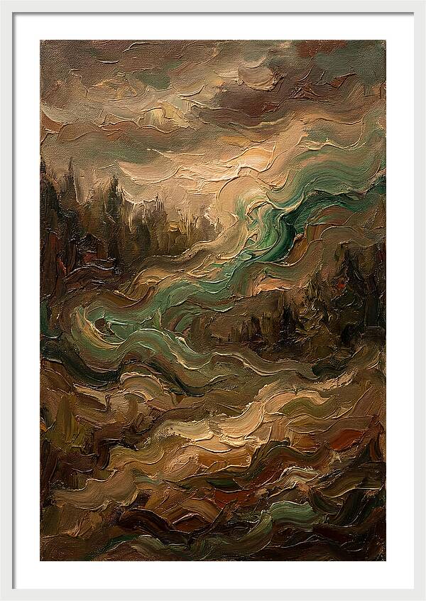Northern Lights In Emerald Waves