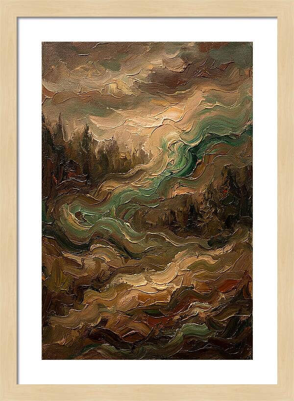 Northern Lights In Emerald Waves