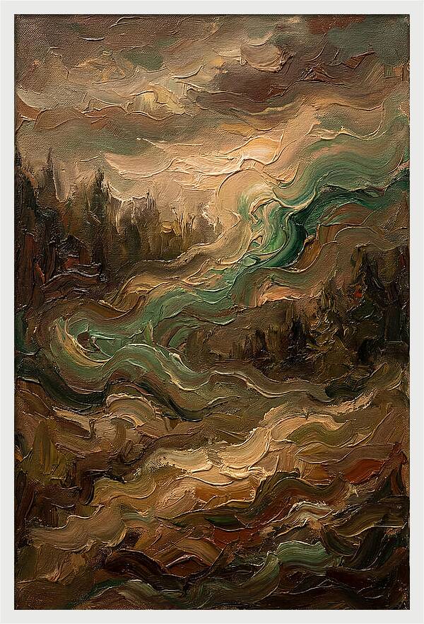 Northern Lights In Emerald Waves