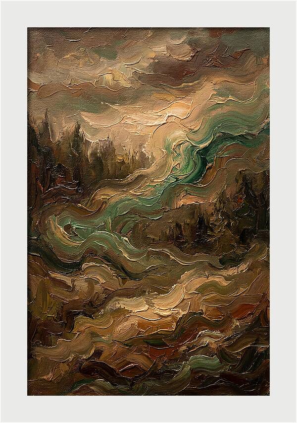 Northern Lights In Emerald Waves