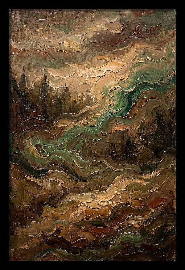 Northern Lights In Emerald Waves