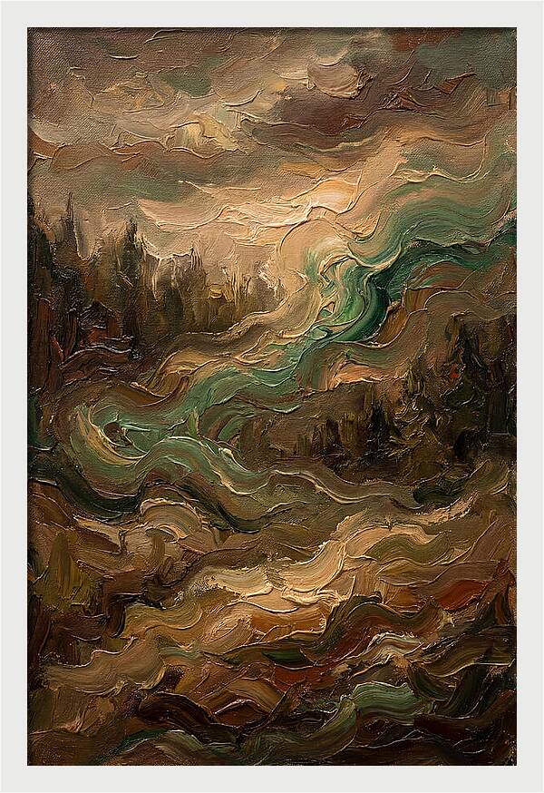 Northern Lights In Emerald Waves