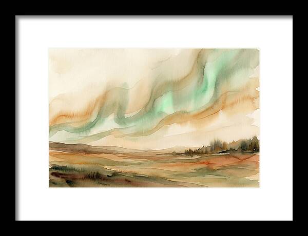 Northern Lights In Emerald Waves