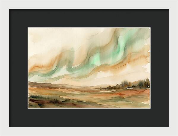 Northern Lights In Emerald Waves
