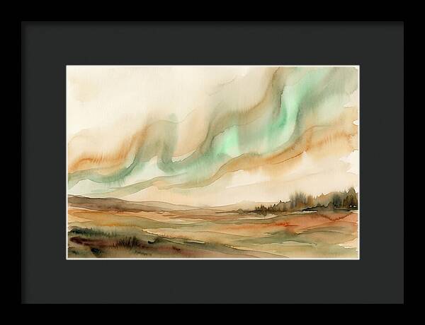 Northern Lights In Emerald Waves