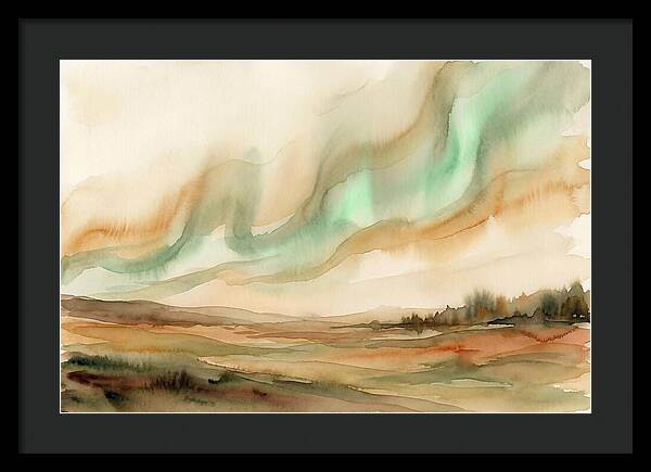 Northern Lights In Emerald Waves