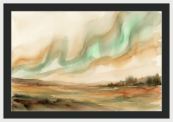 Northern Lights In Emerald Waves