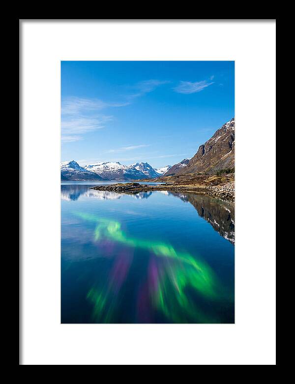 Northern Lights Over Fjord