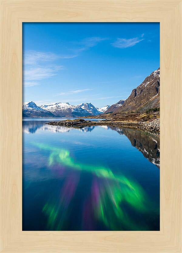 Northern Lights Over Fjord