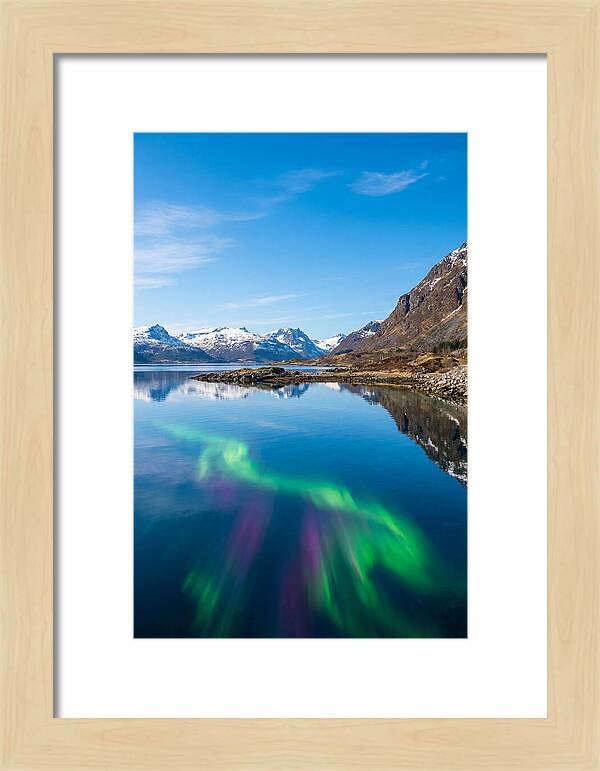 Northern Lights Over Fjord