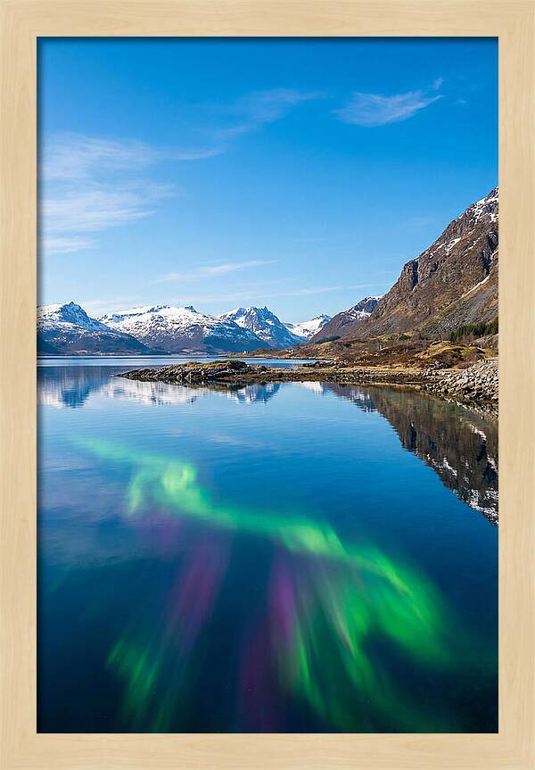 Northern Lights Over Fjord