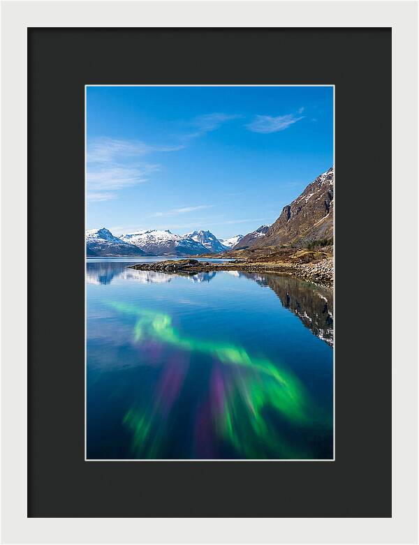 Northern Lights Over Fjord