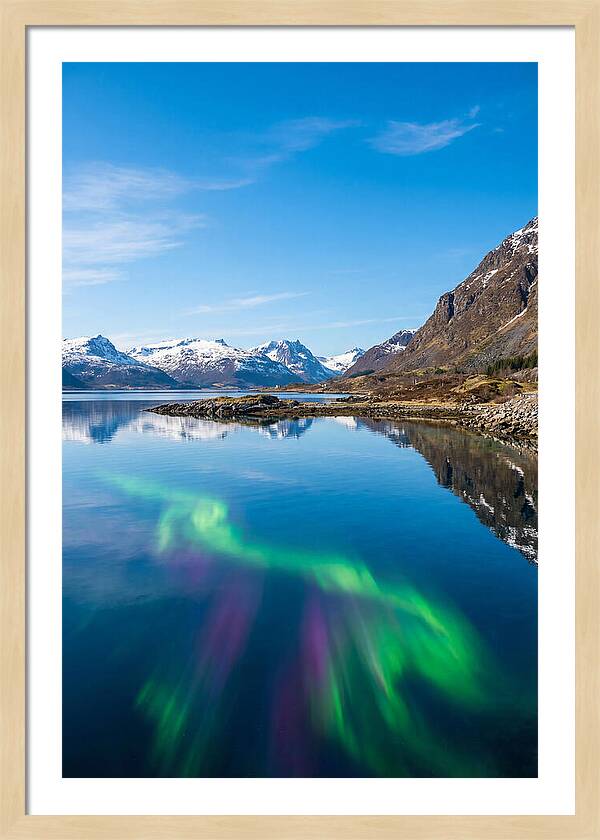 Northern Lights Over Fjord