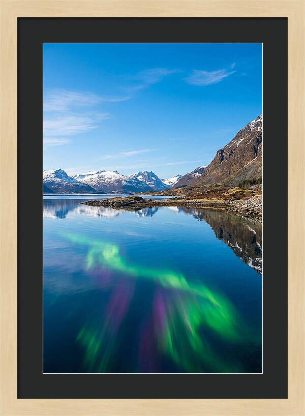 Northern Lights Over Fjord
