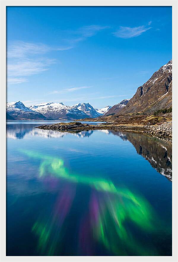 Northern Lights Over Fjord