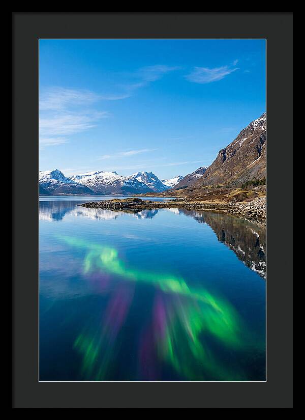 Northern Lights Over Fjord