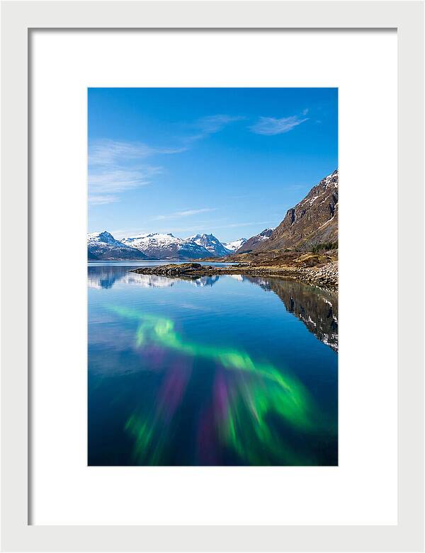 Northern Lights Over Fjord