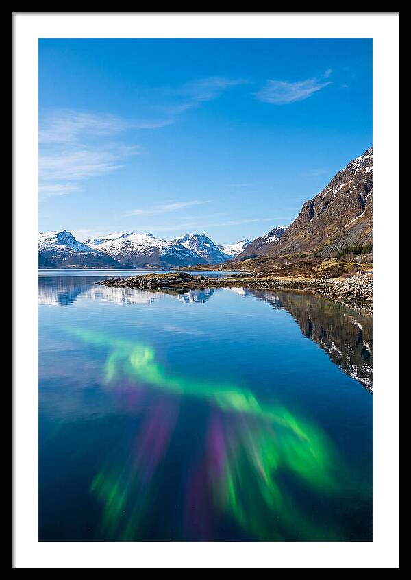 Northern Lights Over Fjord