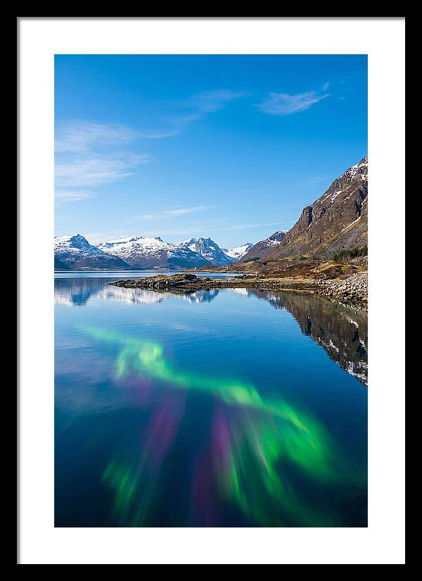 Northern Lights Over Fjord