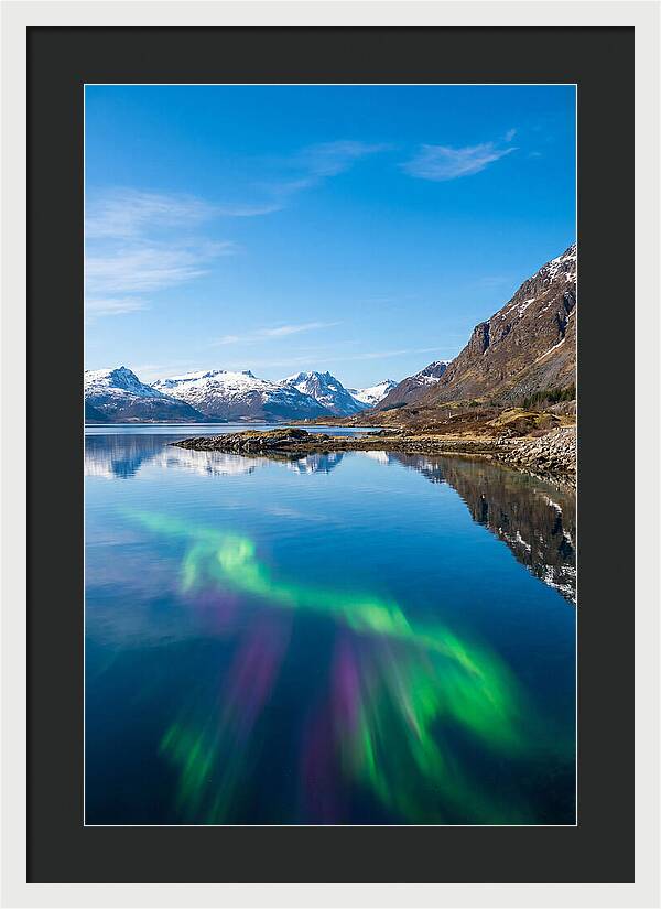Northern Lights Over Fjord