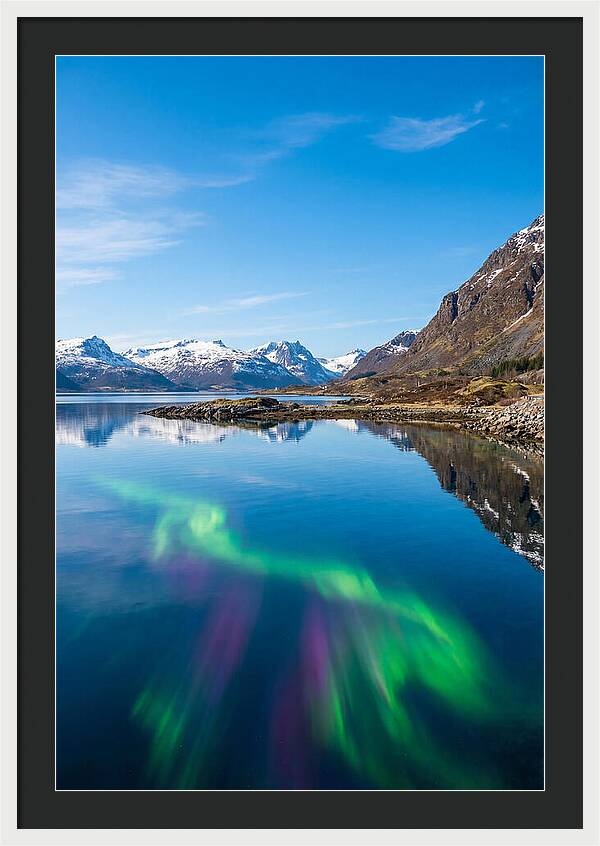 Northern Lights Over Fjord