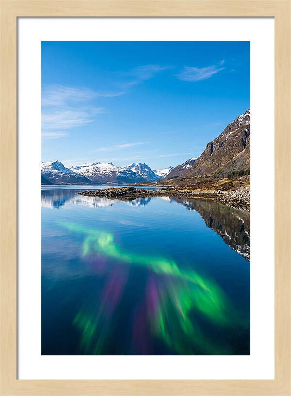 Northern Lights Over Fjord