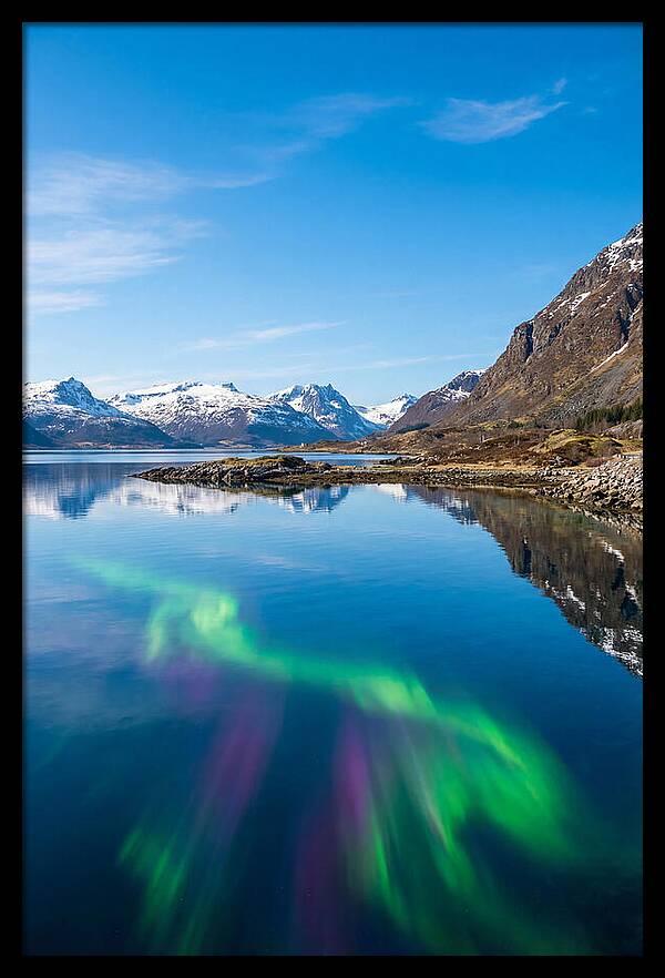 Northern Lights Over Fjord
