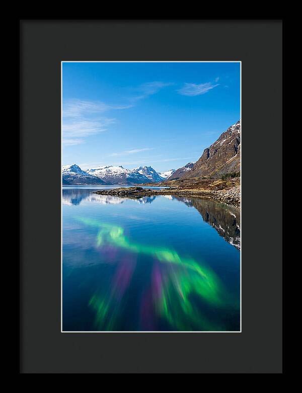 Northern Lights Over Fjord