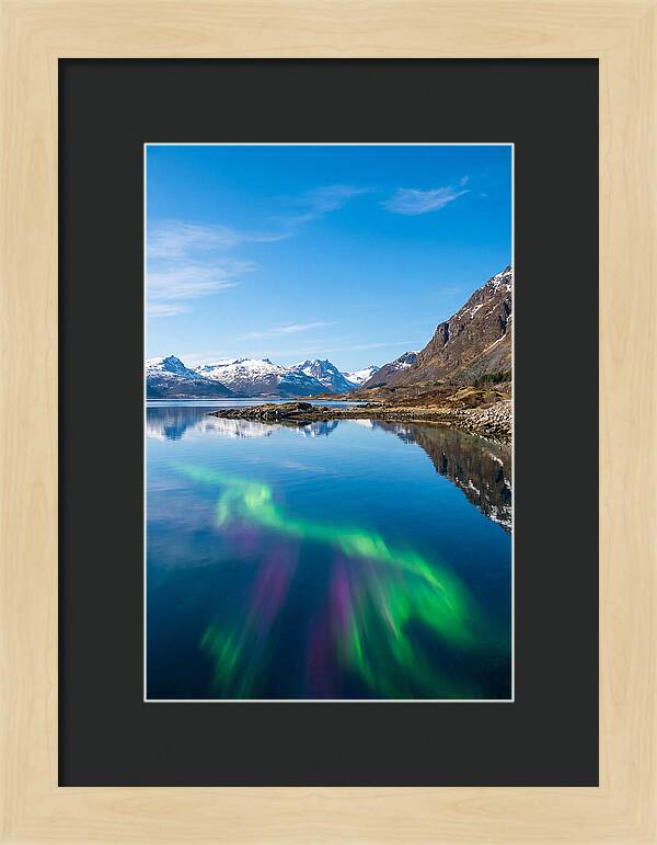 Northern Lights Over Fjord