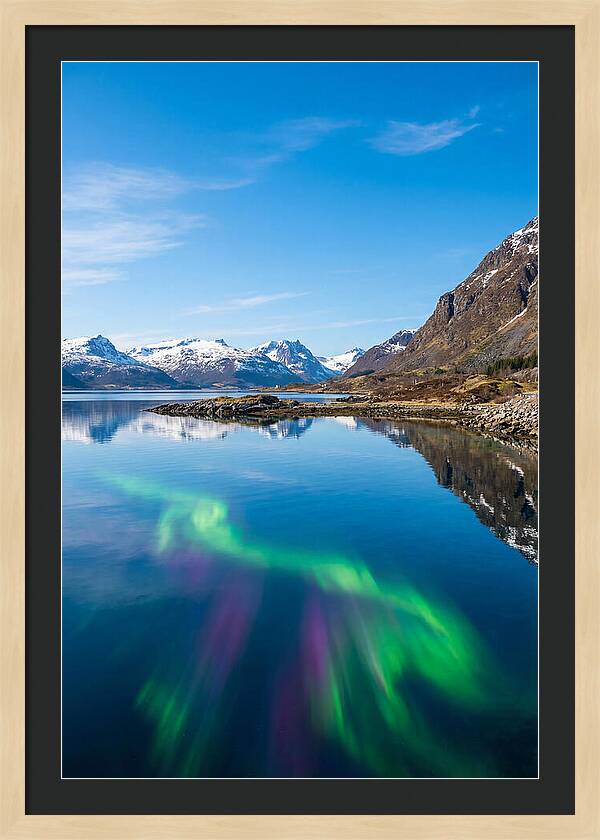 Northern Lights Over Fjord