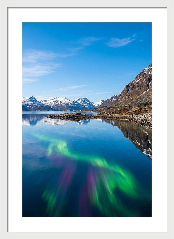 Northern Lights Over Fjord