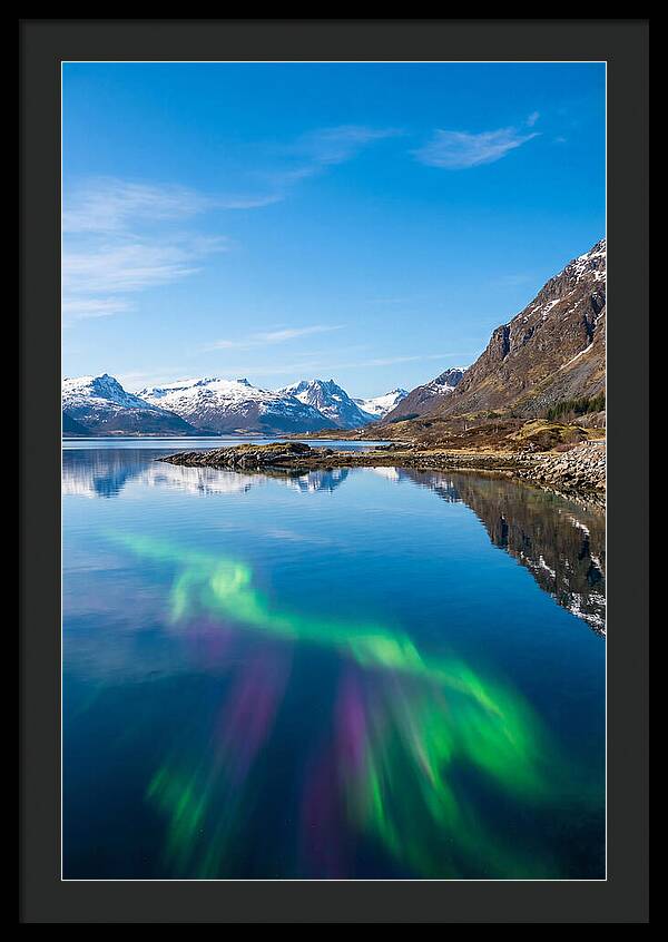 Northern Lights Over Fjord