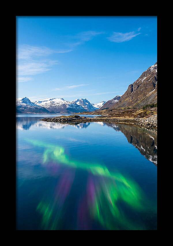 Northern Lights Over Fjord