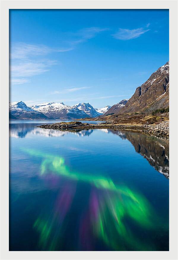 Northern Lights Over Fjord