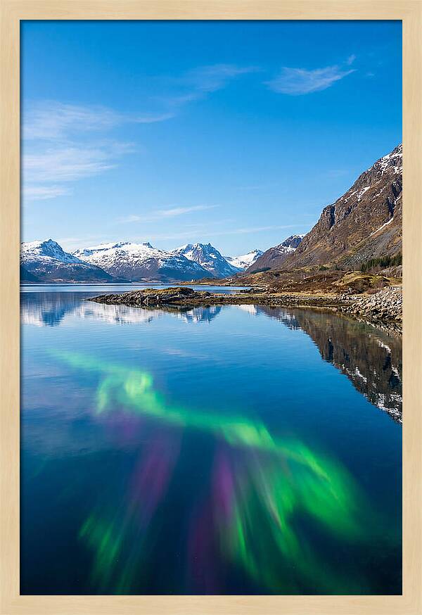 Northern Lights Over Fjord