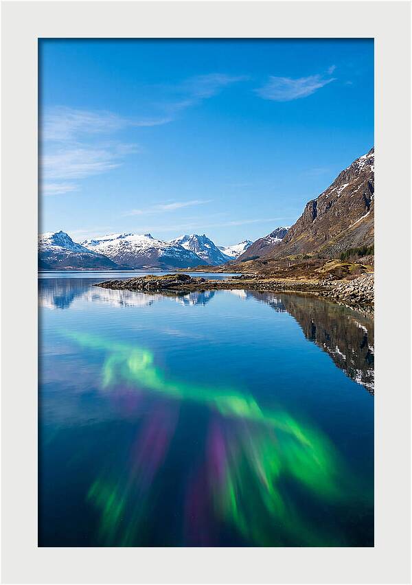 Northern Lights Over Fjord