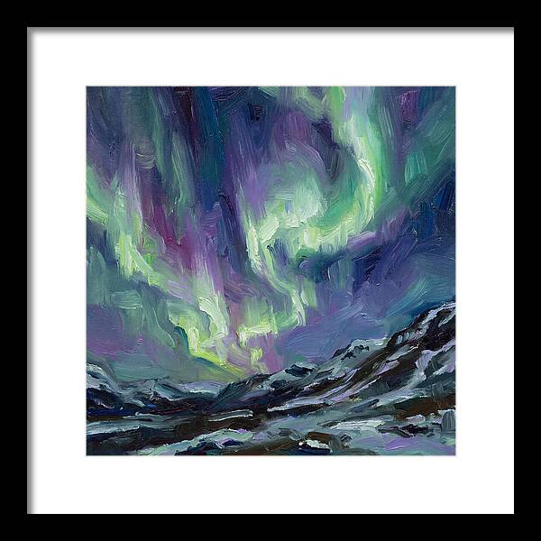 Northern Lights Over Majestic Mountains