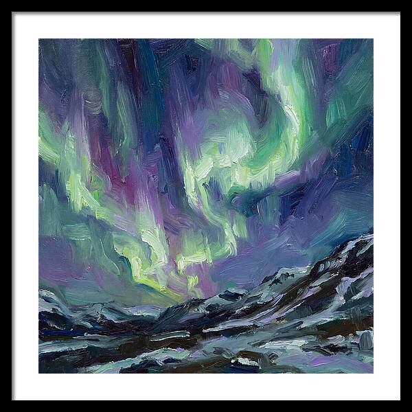 Northern Lights Over Majestic Mountains