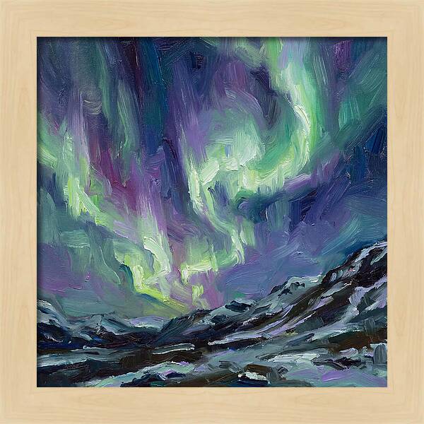 Northern Lights Over Majestic Mountains