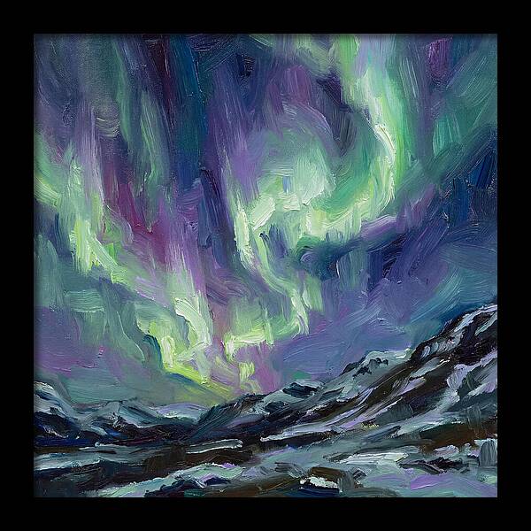 Northern Lights Over Majestic Mountains