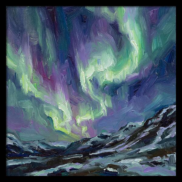 Northern Lights Over Majestic Mountains