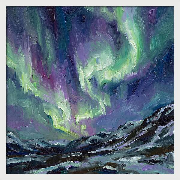 Northern Lights Over Majestic Mountains