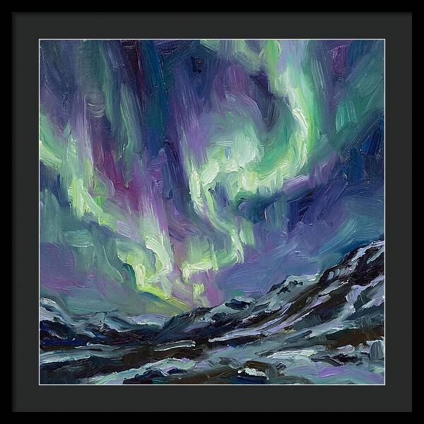 Northern Lights Over Majestic Mountains