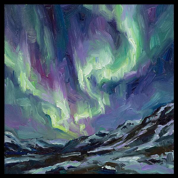 Northern Lights Over Majestic Mountains